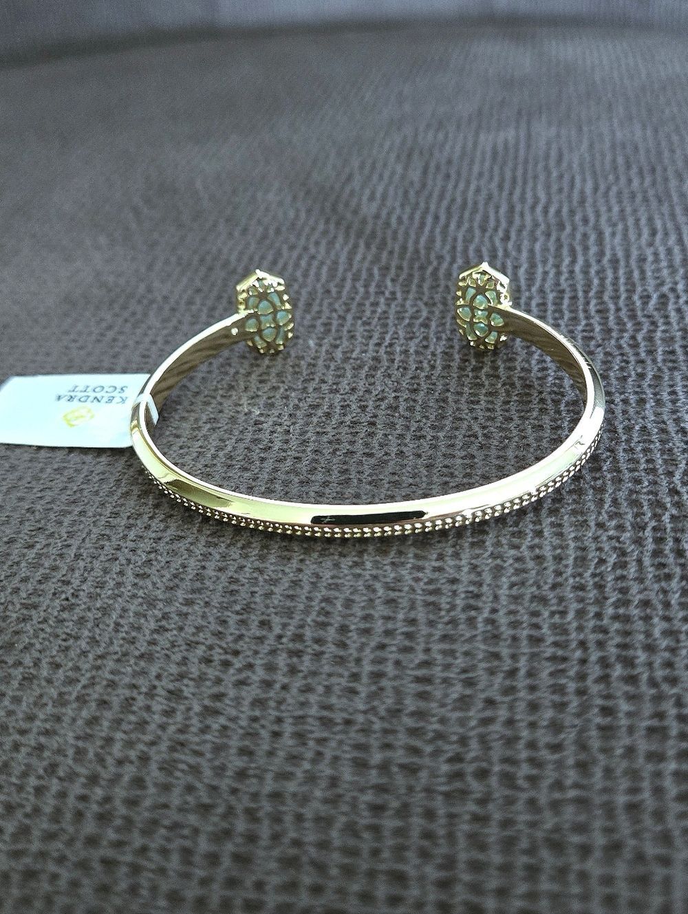 Kendra Scott Gold💛 "Elton" Cuff Bracelet with Amazonite Stones - NWT - Picture 6 of 16